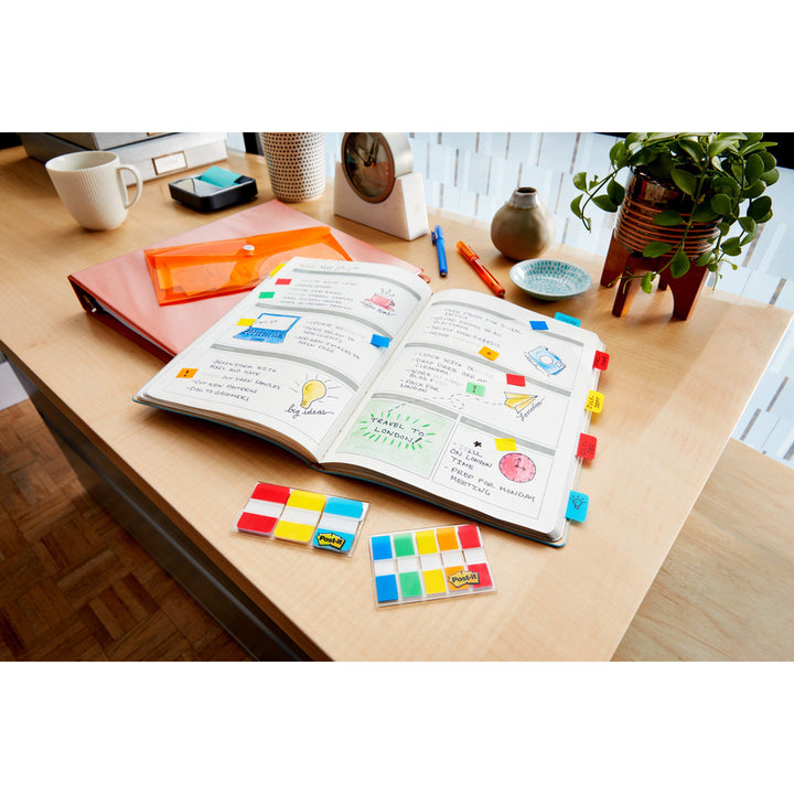 Image of Post-it® 686COMBO1 Tabs and Flags Combo Pack, Red, Yellow, Blue, Green, Orange, Sticky, Adhesive, 136 / Pack