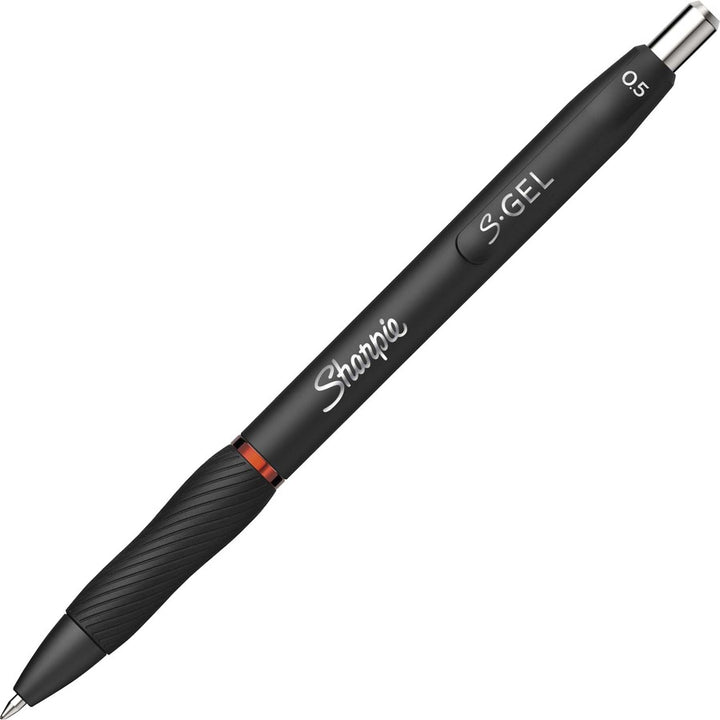 Image of Sharpie® S-Gel S-Gel High-Performance Gel Pen, Retractable, Fine 0.5 Mm, Red Ink, Black Barrel, Dozen