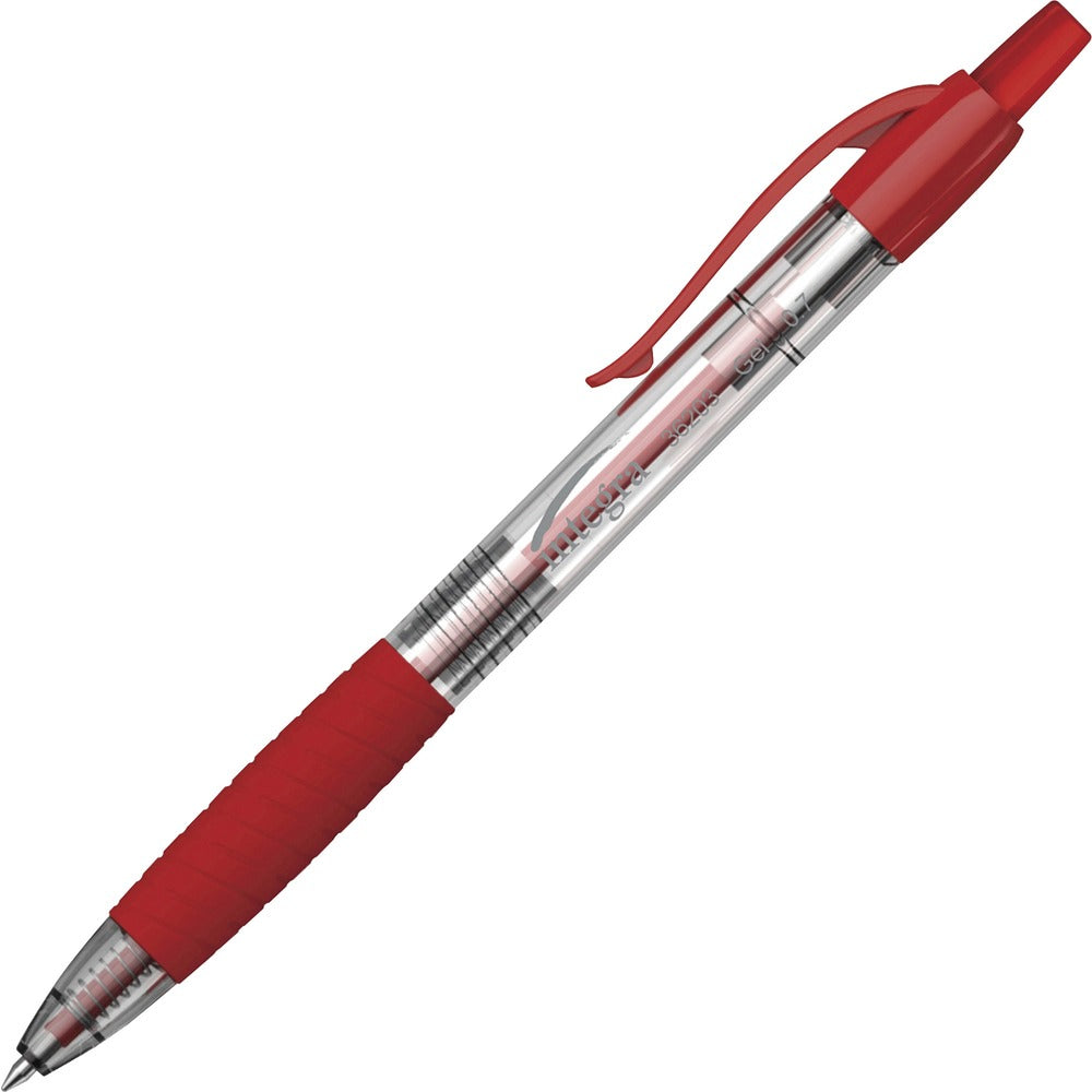 Image of Integra Gel Pen, 0.7mm Point, Retractable, 1 DZ, Red