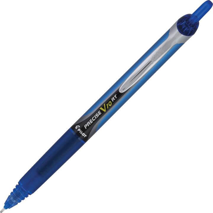 Image of Pilot® Precise V10RT Rollerball Pen, Retractable, Bold 1 mm, Blue Ink, Blue Barrel, Dozen