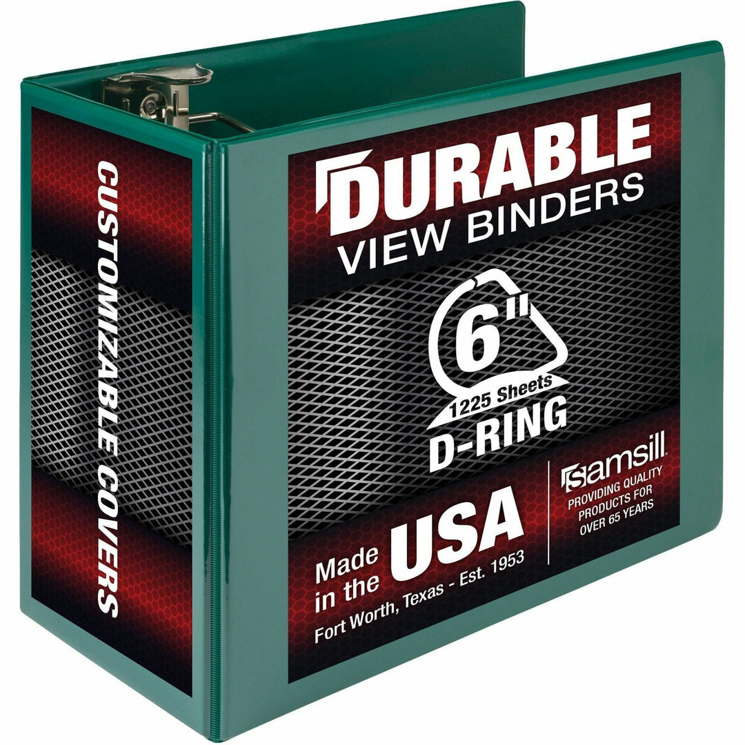 Image of Samsill® Binder, Locking, 6" D-Ring, 8-1/2"x11"Pg Sz, Green