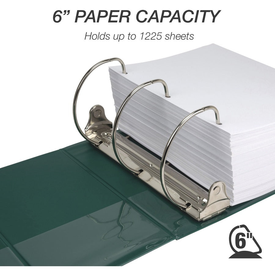Image of Samsill® Binder, Locking, 6" D-Ring, 8-1/2"x11"Pg Sz, Green