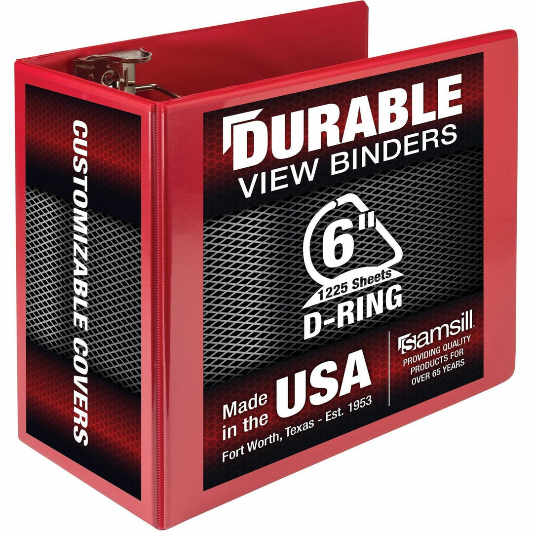 Image of Samsill® Binder, Locking, 6" D-Ring, 8-1/2"x11"Pg Sz, Red