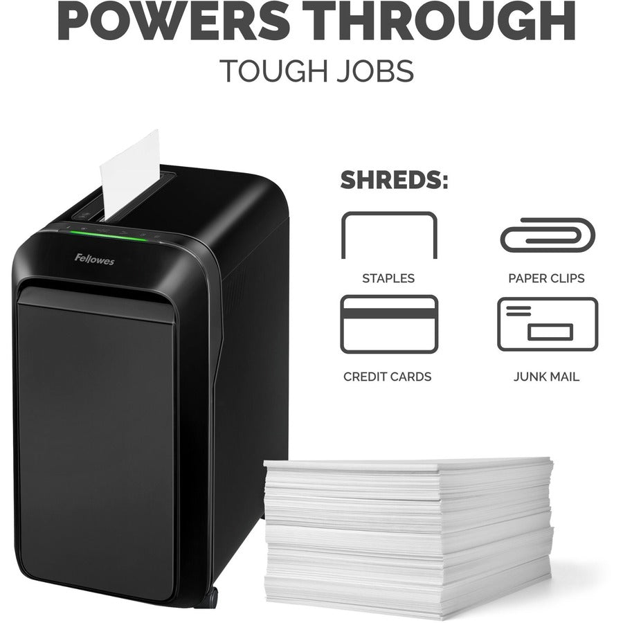 Image of Fellowes® Powershred LX220 Micro-Cut Shredder, 20 Manual Sheet Capacity, Black
