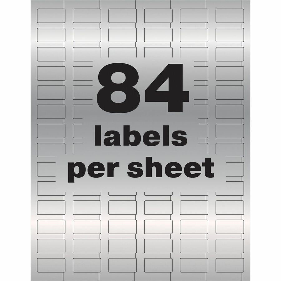 Image of Avery® Labels, f/Asset Tags, Metallic, 1/2"x1", 672/PK, Silver