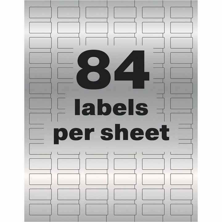 Image of Avery® Labels, f/Asset Tags, Metallic, 1/2"x1", 672/PK, Silver