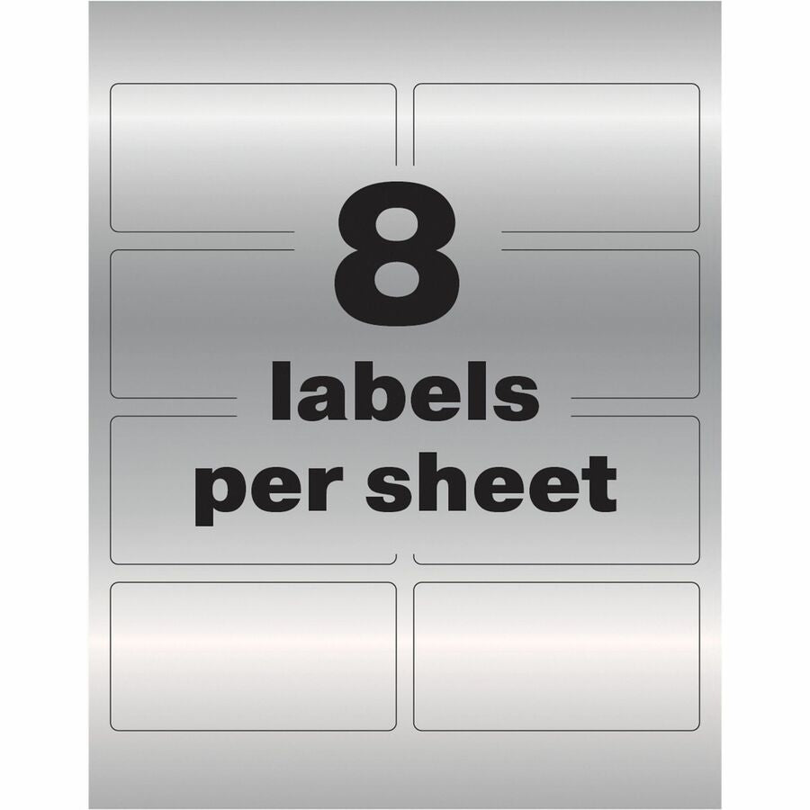 Image of Avery® Labels, f/Asset Tags, Metallic, 2"x3-3/4", 64/PK, Silver