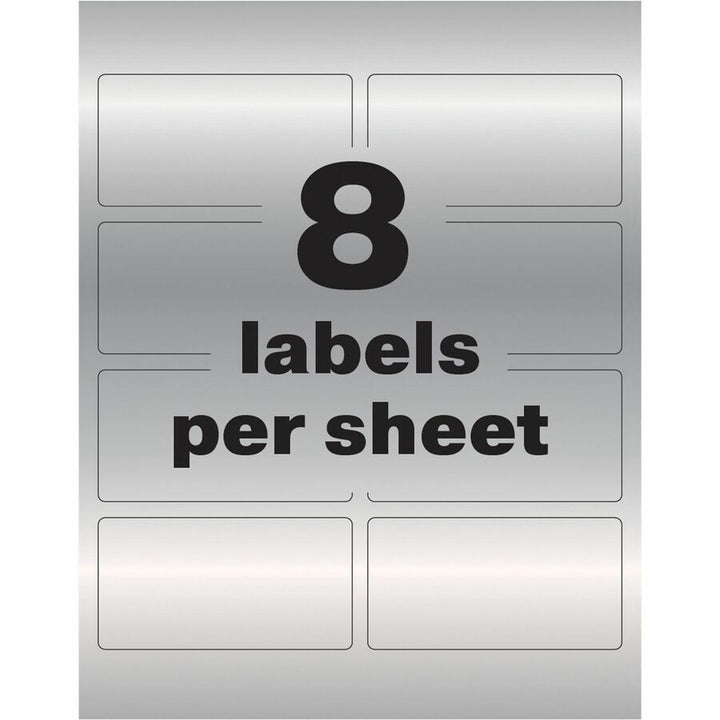 Image of Avery® Labels, f/Asset Tags, Metallic, 2"x3-3/4", 64/PK, Silver