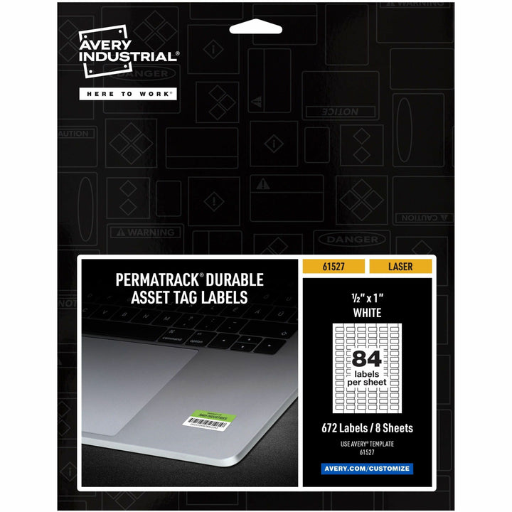 Image of Avery® Permatrack Durable White Asset Tag Labels, Laser Printers, 0.5 X 1, White, 84/sheet, 8 Sheets/pack