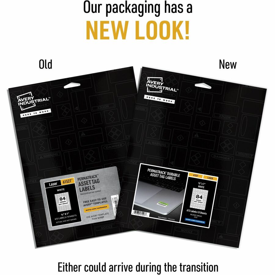 Image of Avery® Permatrack Durable White Asset Tag Labels, Laser Printers, 0.5 X 1, White, 84/sheet, 8 Sheets/pack