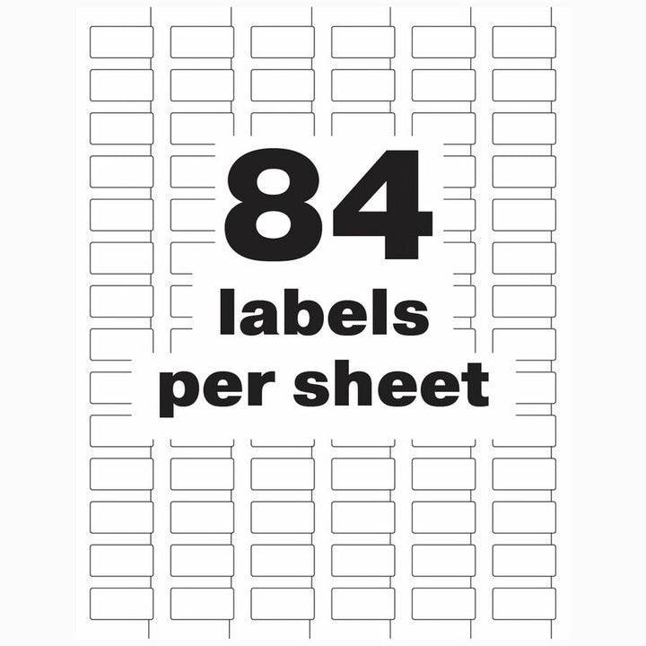 Image of Avery® Permatrack Durable White Asset Tag Labels, Laser Printers, 0.5 X 1, White, 84/sheet, 8 Sheets/pack