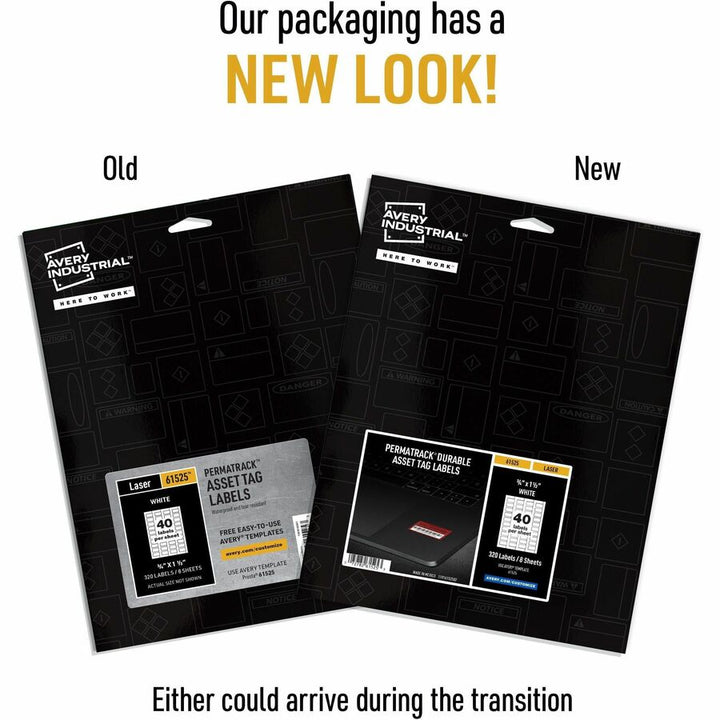 Image of Avery® Labels, f/Asset Tags, Waterproof, 3/4"x1-1/2", 320/PK, White