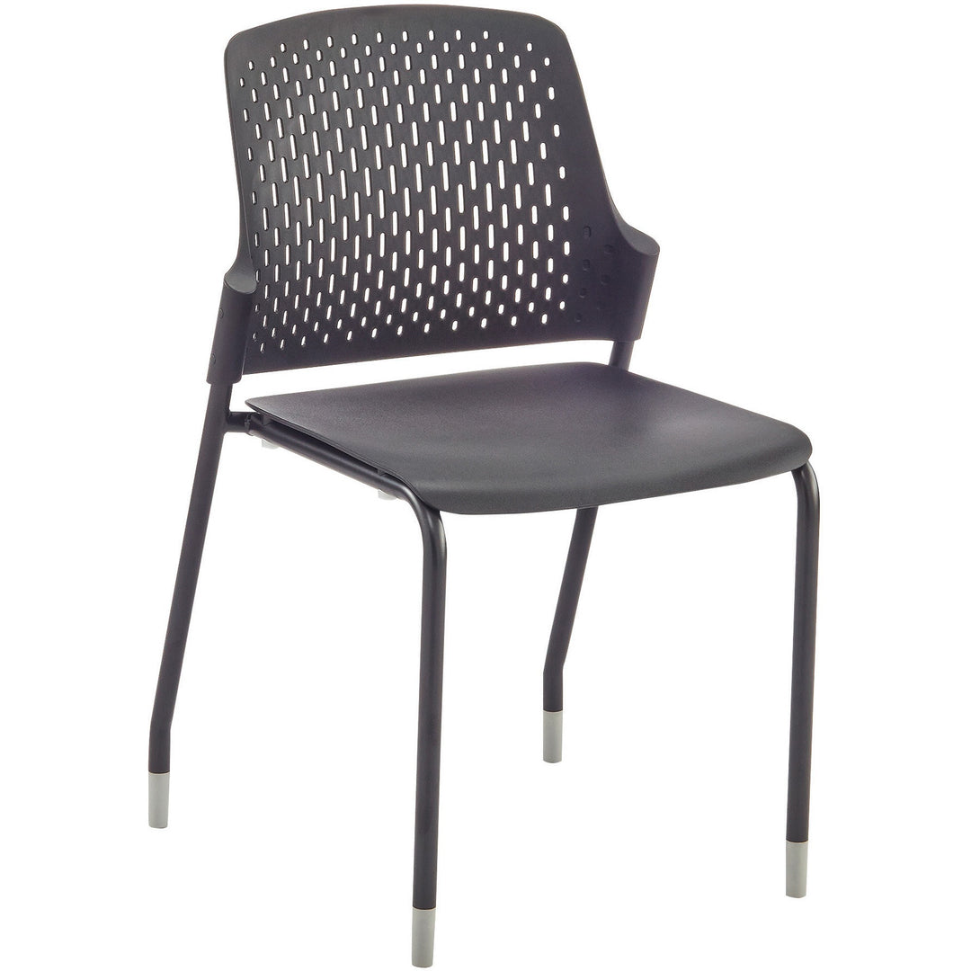 Image of Safco® Stack Chair,No Arms,4-Leg,19-3/4"x20-1/8"x32-1/4",4/CT,Black