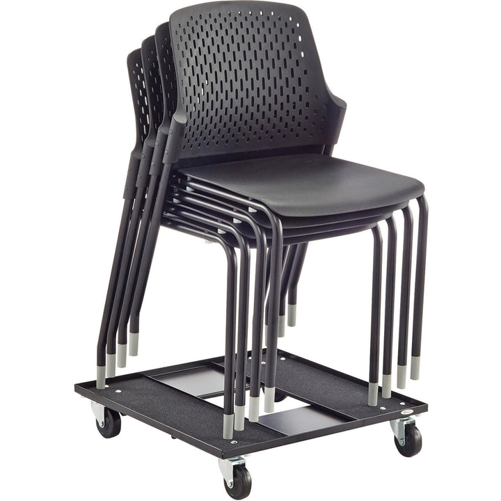 Image of Safco® Stack Chair,No Arms,4-Leg,19-3/4"x20-1/8"x32-1/4",4/CT,Black