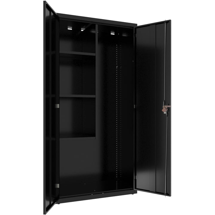 Image of Lorell Janitorial Cabinet, Locking Storage, 36"x18"x72", BK