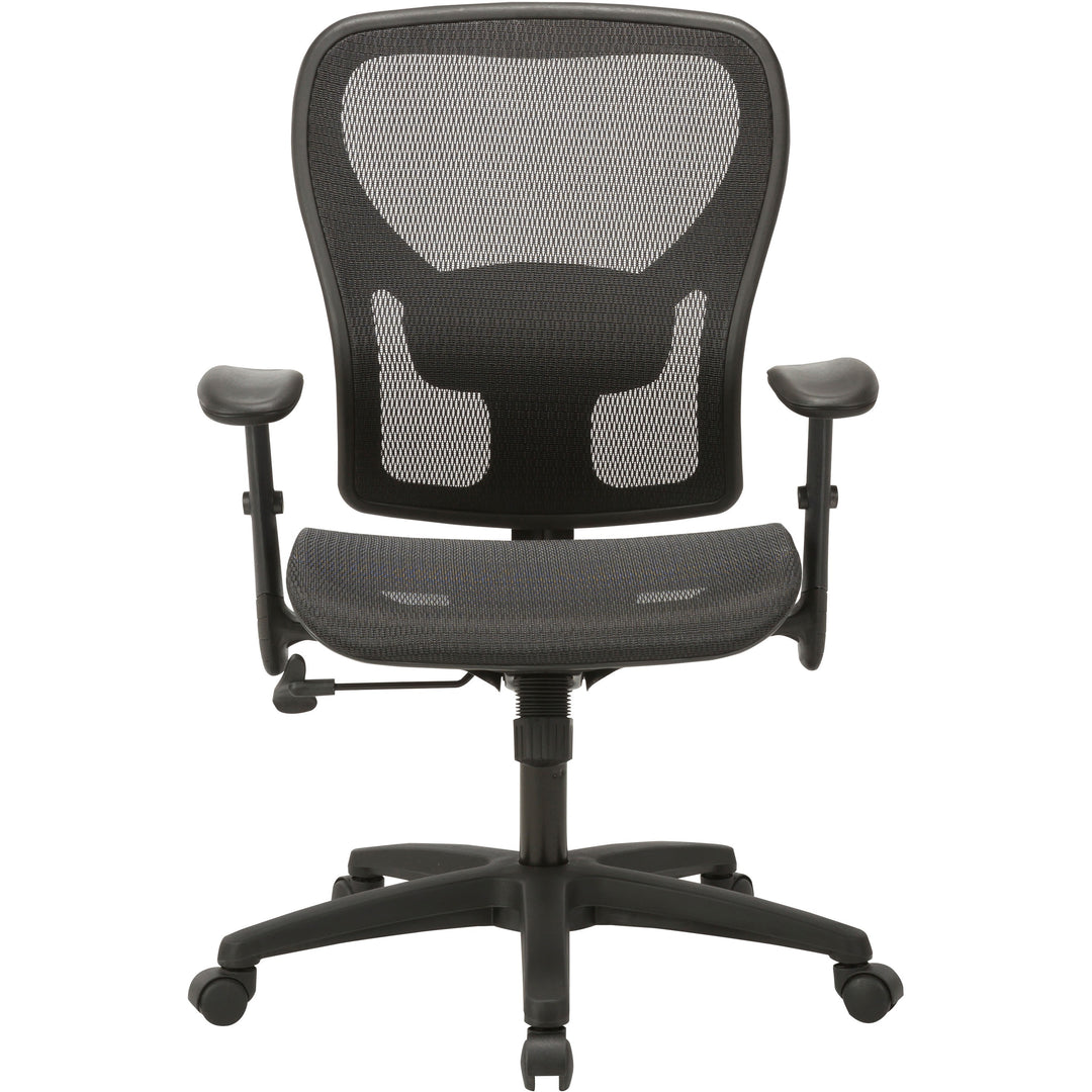 Image of Lorell SOHO 83293 Mesh Mid-Back Task Chair, Mesh Seat Material, Mesh Back Material, Mid Back, 5-star Base, Black, 1 Each