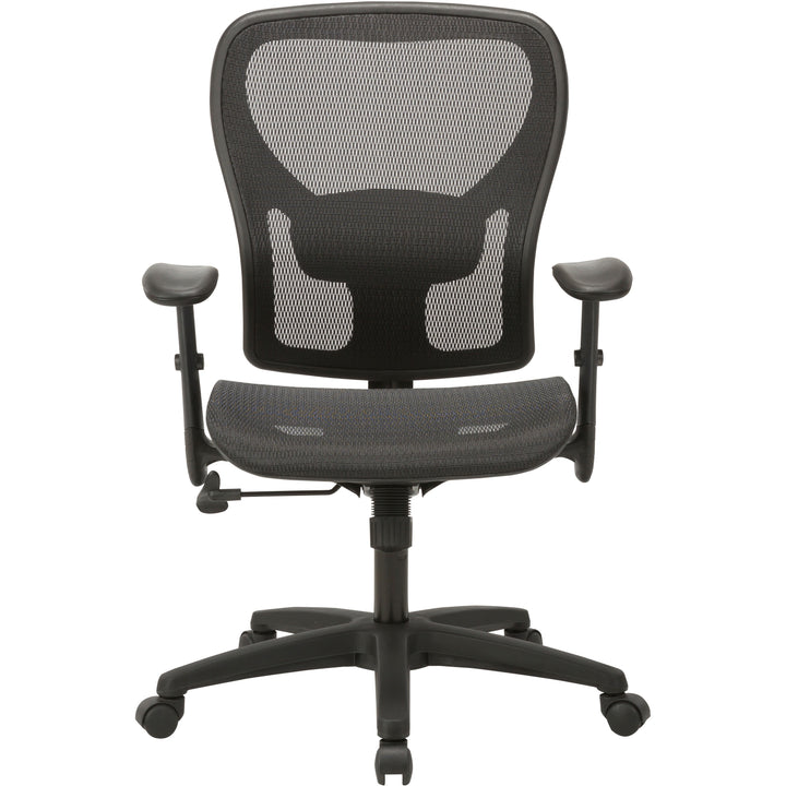Image of Lorell SOHO 83293 Mesh Mid-Back Task Chair, Mesh Seat Material, Mesh Back Material, Mid Back, 5-star Base, Black, 1 Each