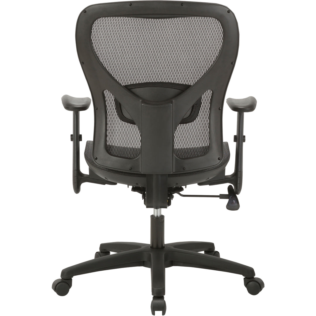 Image of Lorell SOHO 83293 Mesh Mid-Back Task Chair, Mesh Seat Material, Mesh Back Material, Mid Back, 5-star Base, Black, 1 Each
