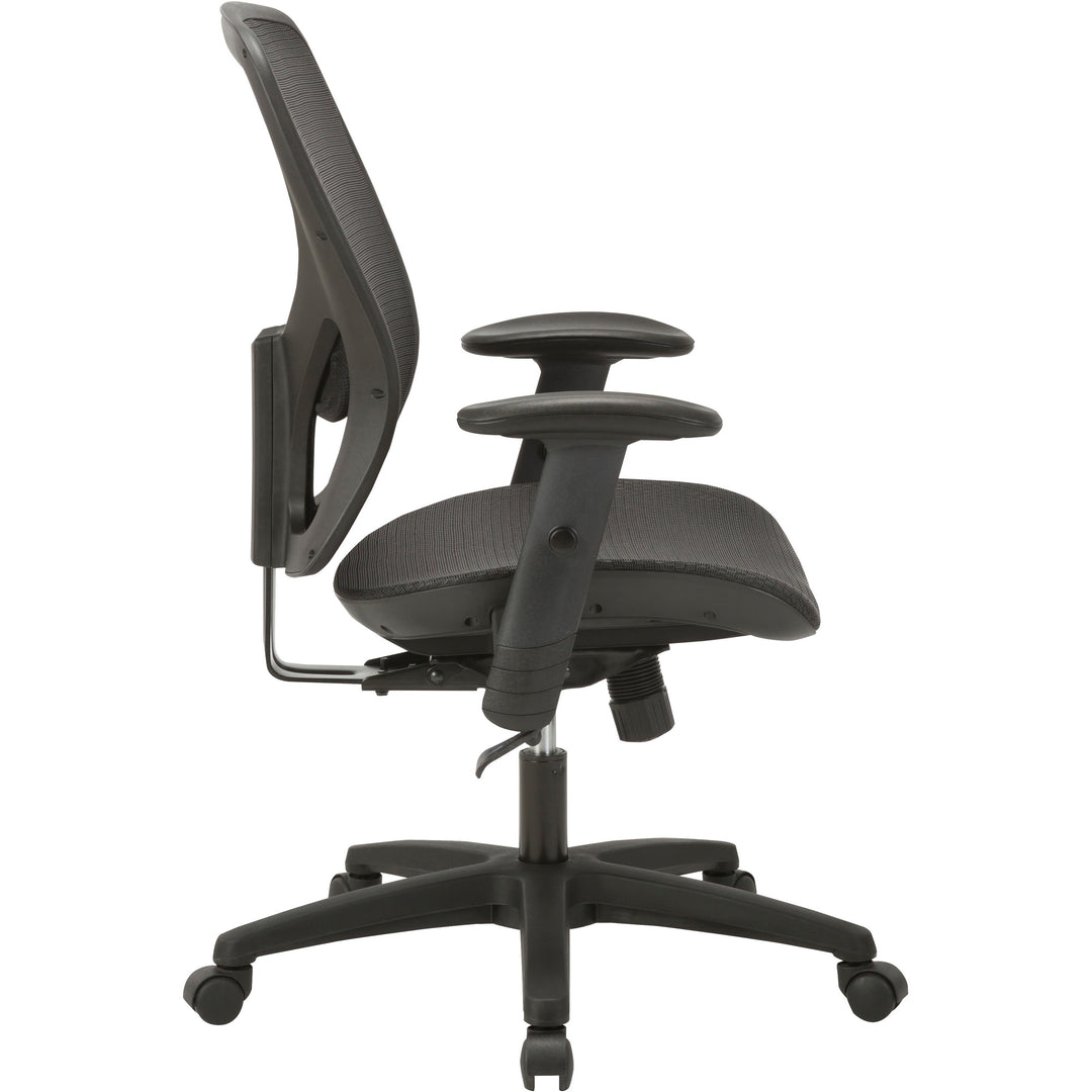 Image of Lorell SOHO 83293 Mesh Mid-Back Task Chair, Mesh Seat Material, Mesh Back Material, Mid Back, 5-star Base, Black, 1 Each
