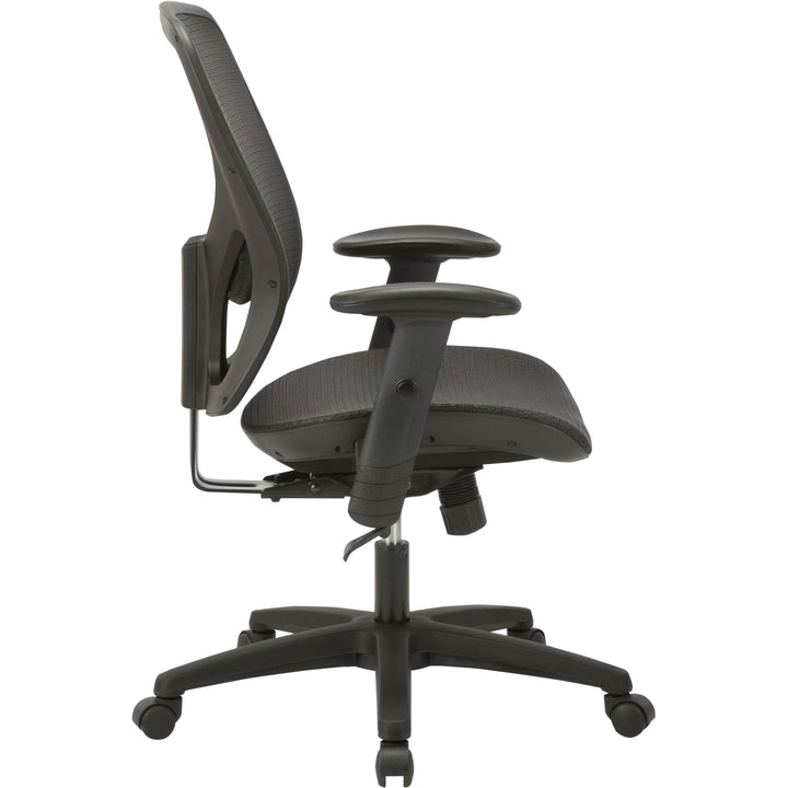 Image of Lorell SOHO 83293 Mesh Mid-Back Task Chair, Mesh Seat Material, Mesh Back Material, Mid Back, 5-star Base, Black, 1 Each
