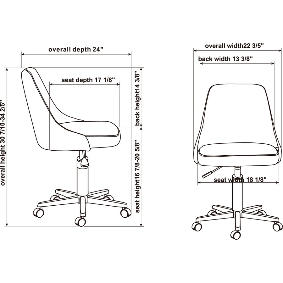 Image of Lorell Task Chair, Swivel, Fabric, 22-1/2"x24-3/8"x31-1/2", Gray
