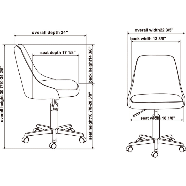 Image of Lorell Task Chair, Swivel, Fabric, 22-1/2"x24-3/8"x31-1/2", Gray