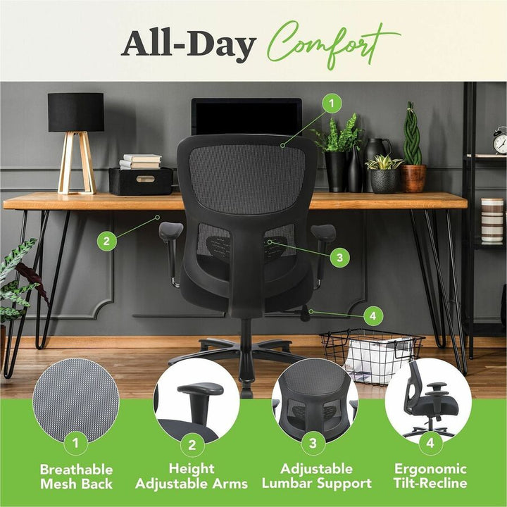 Image of HON® Task Chair,Big&Tall,Mesh Back,30-1/3"x30-1/3"x42-9/10",BK