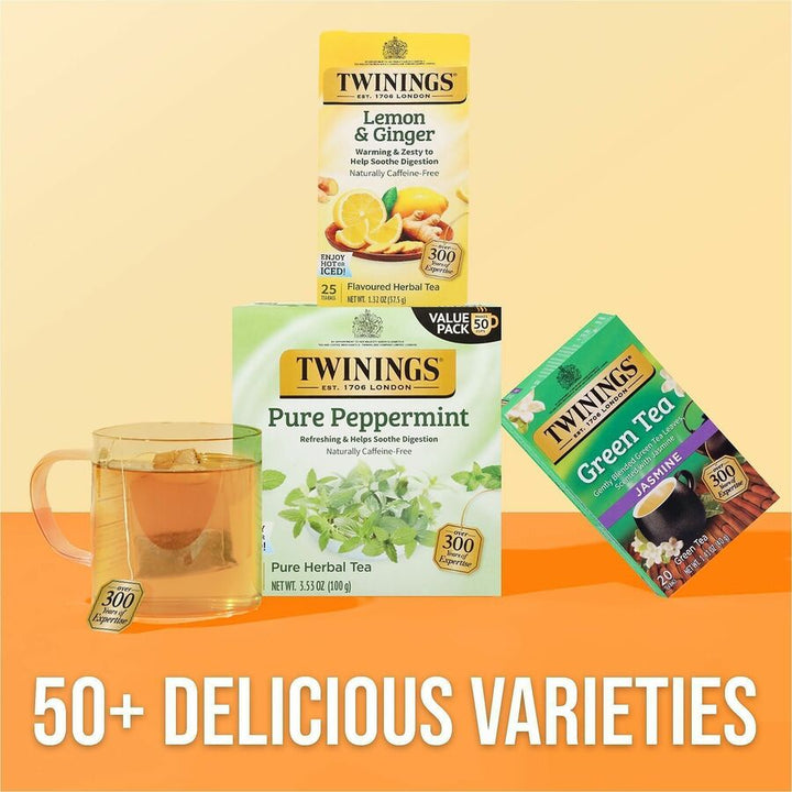 Image of TWININGS® Tea Bags, Lemon And Ginger, 1.32 Oz Tea Bag, 25 Tea Bags/box