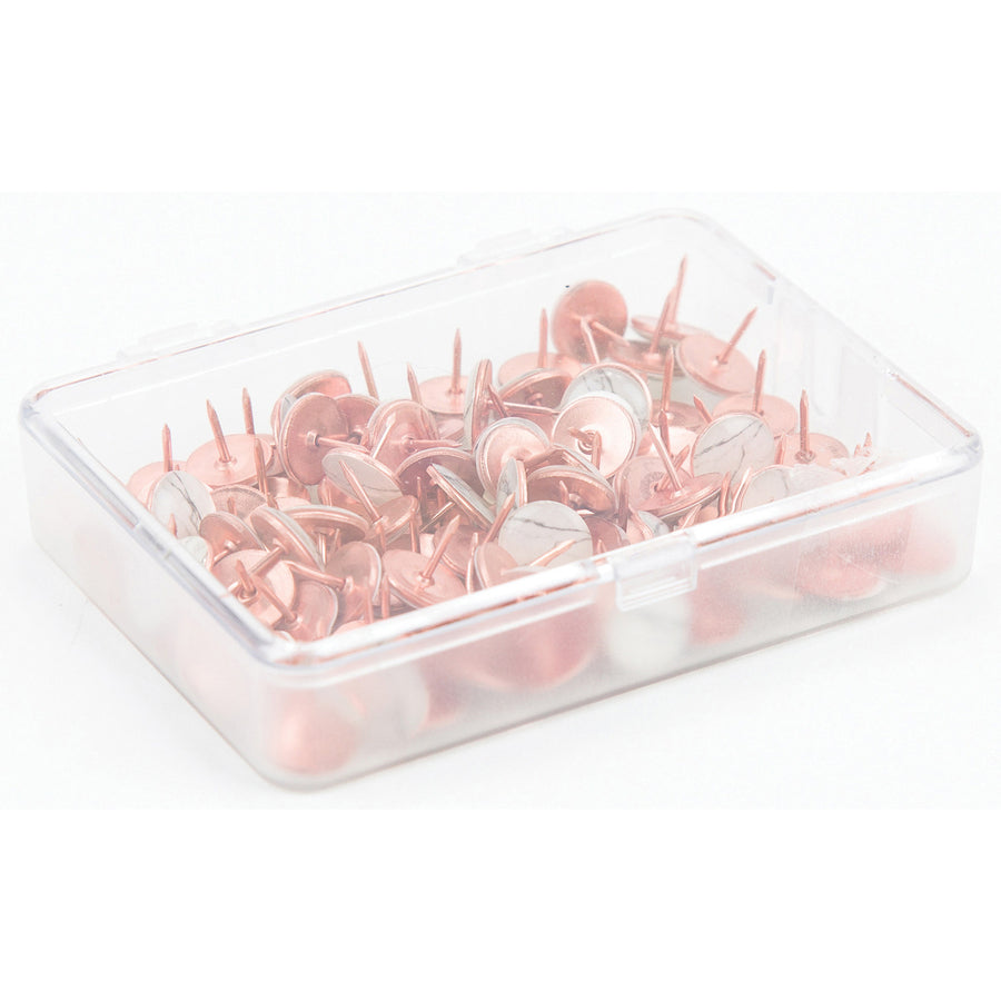 Image of U Brands Thumbtacks, Marble Head, 1/2"x1/2"x2/5", 100/PK, RE/GD