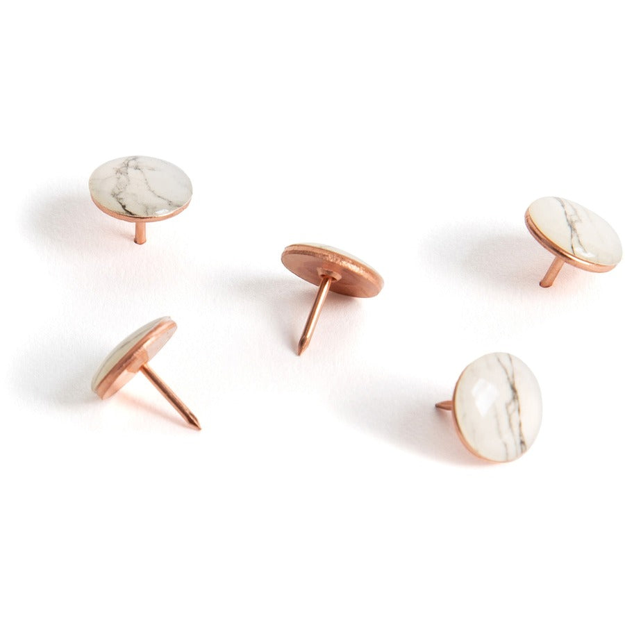 Image of U Brands Thumbtacks, Marble Head, 1/2"x1/2"x2/5", 100/PK, RE/GD