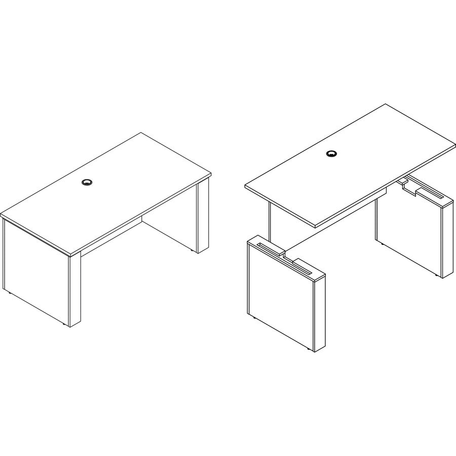 Image of Lorell Sit-Stand Desk Shell, Essentials, 60"x29"x29-49", WCharcoal