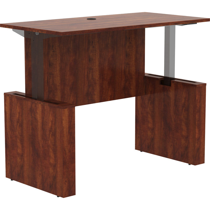 Image of Lorell Sit-Stand Desk Shell, Essentials, 60"x29"x29-49", Cherry
