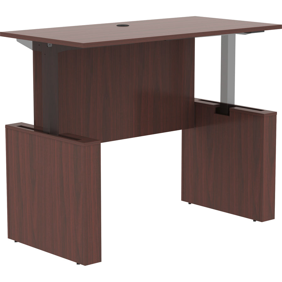 Image of Lorell Sit-Stand Desk Shell, Essentials, 60"x29"x29-49", Mahogany