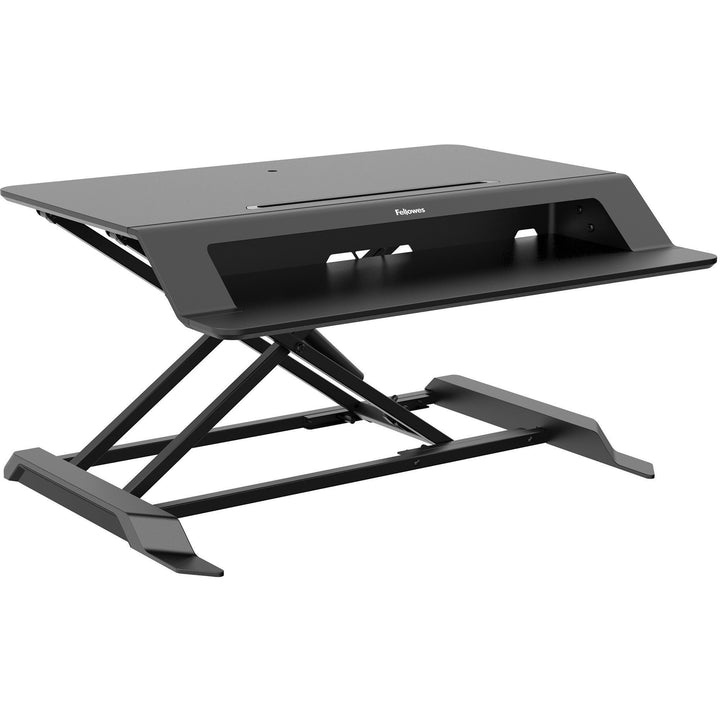 Image of Fellowes® Lotus Lt Sit-Stand Workstation, 34.38" X 28.38" X 7.62", Black