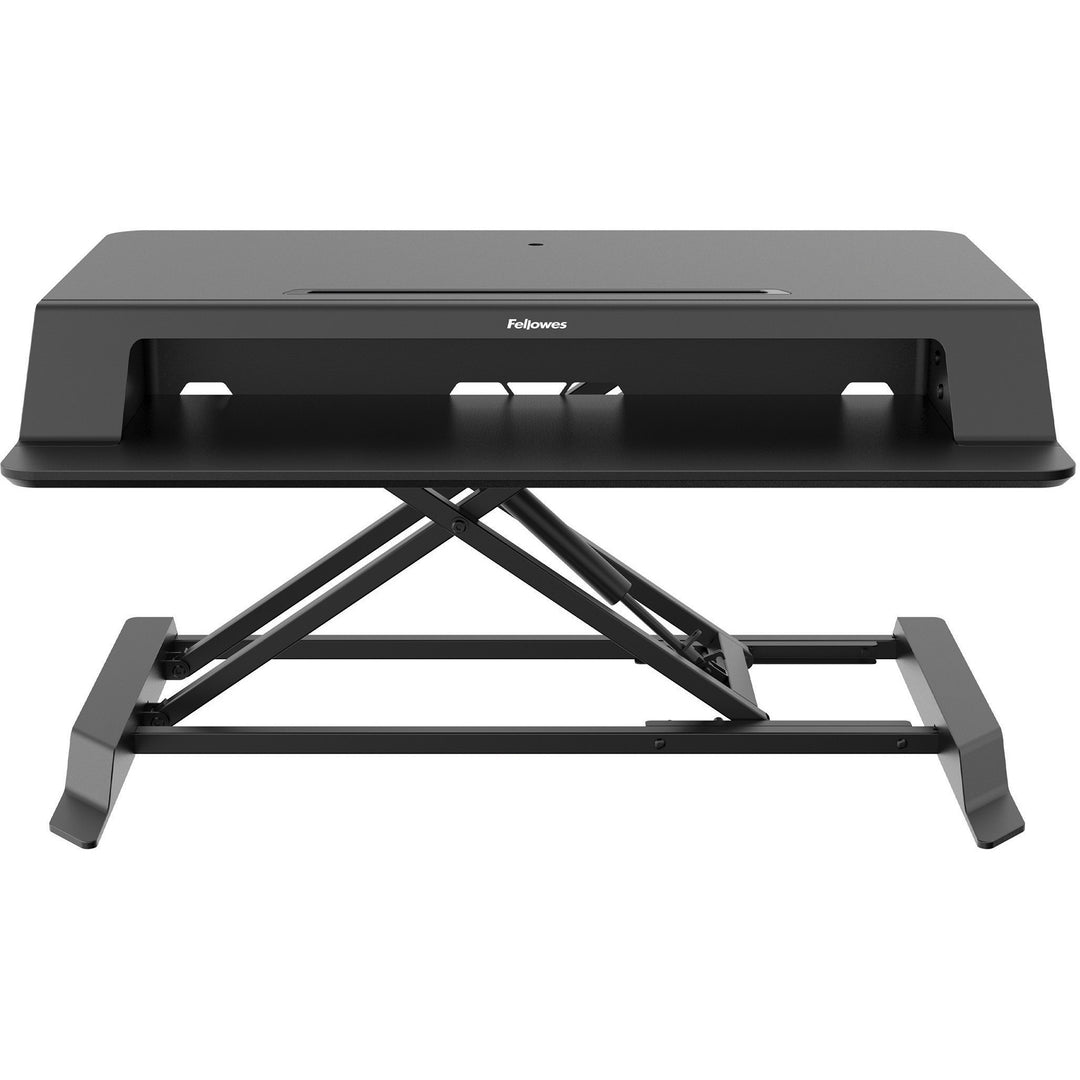 Image of Fellowes® Lotus Lt Sit-Stand Workstation, 34.38" X 28.38" X 7.62", Black