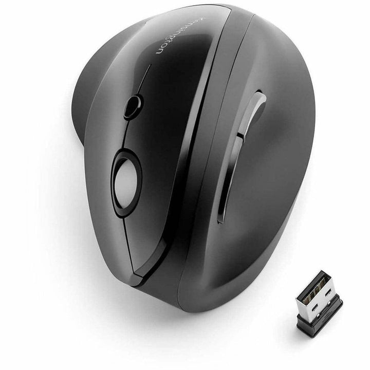 Image of Kensington® Pro Fit Ergo Vertical Wireless Mouse, 2.4 Ghz Frequency/65.62 Ft Wireless Range, Right Hand Use, Black