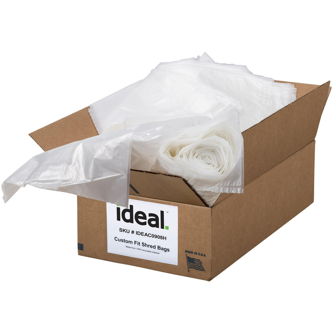 Image of ideal. IDEAC0908H Shredder Bag, 12 gal, 30" H x 24" Width, Plastic, Clear, 80 / Carton