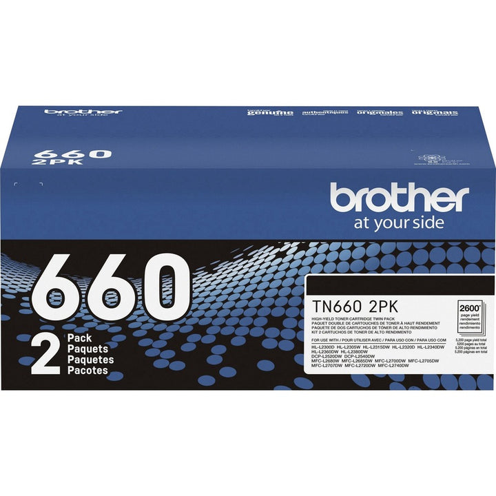 Image of Brother TN-660 TN660 Original Toner Cartridge, 2600 Pages Black (Per Cartridge), 1 Box