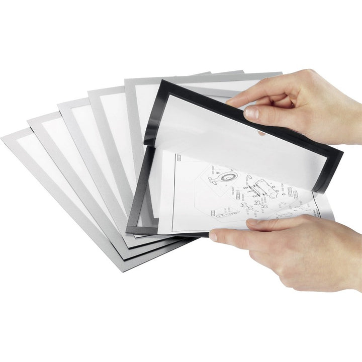 Image of Durable® Duraframe Magnetic Plus Sign Holder, 8.5 X 11, Silver Frame, 2/pack
