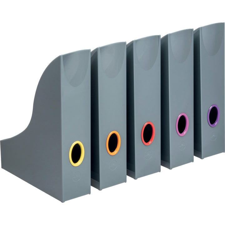 Image of DURABLE 770657 VARICOLOR Magazine Rack Set, Gray/Multicolor, 5 pack, Gray, Multicolor, 5 / Carton