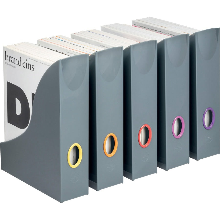 Image of DURABLE 770657 VARICOLOR Magazine Rack Set, Gray/Multicolor, 5 pack, Gray, Multicolor, 5 / Carton