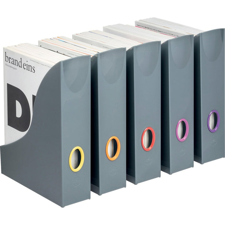 Image of DURABLE 770657 VARICOLOR Magazine Rack Set, Gray/Multicolor, 5 pack, Gray, Multicolor, 5 / Carton