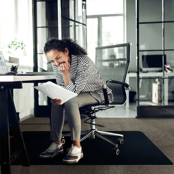 Image of Floortex® Chairmat, Low Pile, 48"Wx60"Lx3/5"H, Black