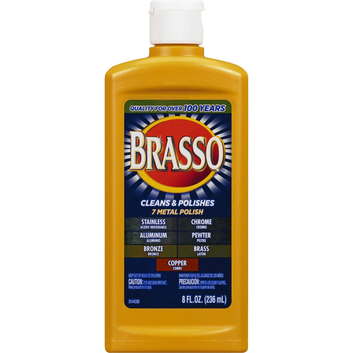 Image of Brasso 89334 Metal Polish, 8 fl oz (0.3 quart), Tan Bottle, 1 Each