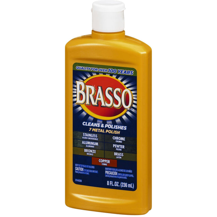 Image of Brasso 89334 Metal Polish, 8 fl oz (0.3 quart), Tan Bottle, 1 Each