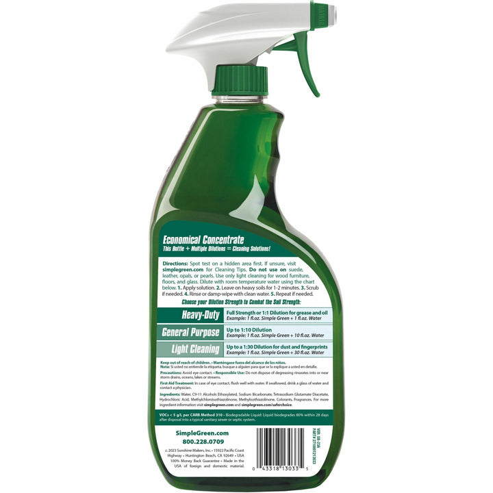 Image of Simple Green® Cleaner, All-Purpose, Concentrated, 32 oz, Green