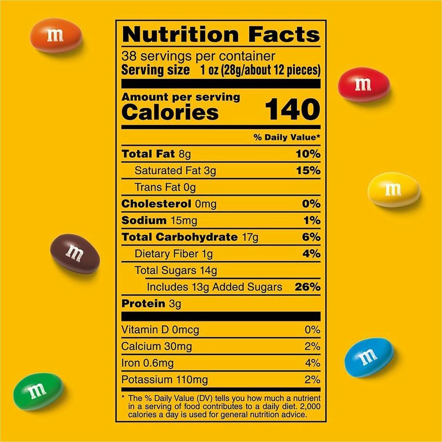 Image of M&M's SN55116 Peanut Chocolate Candies, Peanut Chocolate, 2.37 lb, 1 Bag