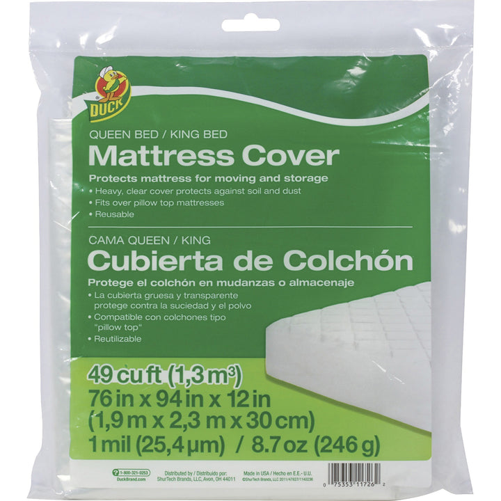 Image of Duck® Mattress Cover, Queen/King, 76"Wx94"Lx12"H, Clear