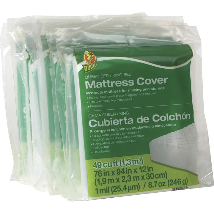 Image of Duck® Mattress Cover, Queen/King, 76"Wx94"Lx12"H, Clear