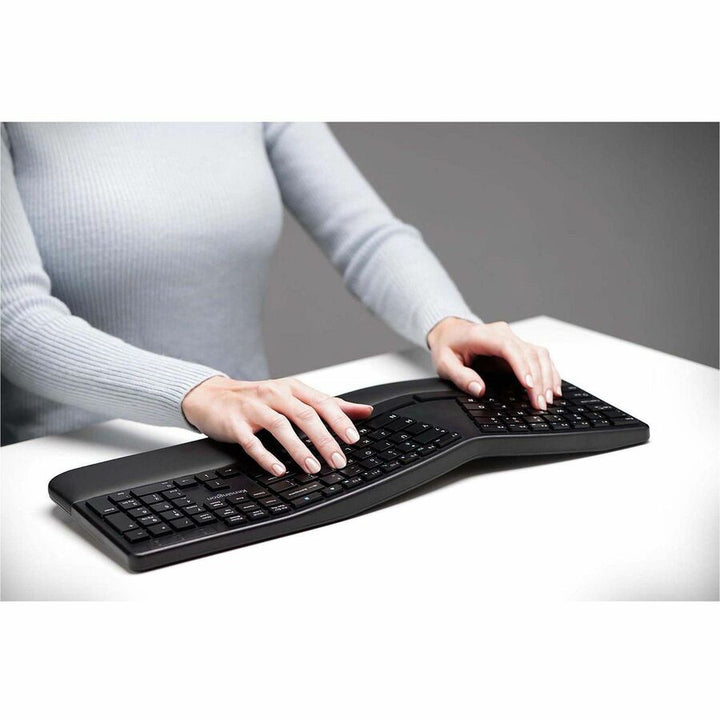Image of Kensington® Pro Fit Ergo Wireless Keyboard, 18.98 X 9.92 X 1.5, Black